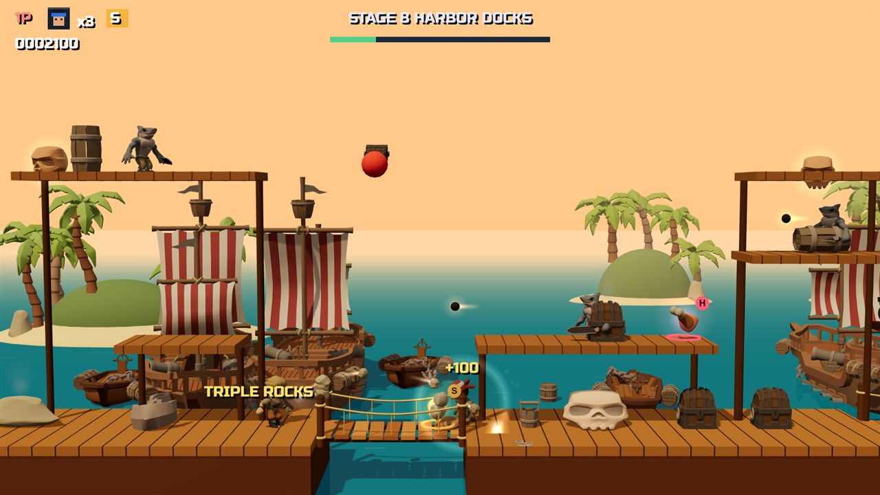 PIRATE RUN Harbor Docks – side-scrolling pirate run and gun game on wooden docks